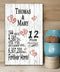 12th Anniversary Gift Personalized Sign 12 Years For Husband Wife or Couple