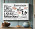 16th Anniversary Gift - Personalized Wood Sign for Husband, Wife or Couple - 16 Year