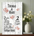 2nd Anniversary Gift - Personalized Wood Plaque for Husband, Wife or Couple - 2 Year
