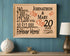 20th Anniversary Gift - Personalized Wood Plaque for Husband, Wife or Couple - 20 Year