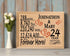 24th Anniversary Gift - Personalized Wood Plaque for Husband, Wife or Couple - 24 Year