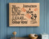 24th Anniversary Gift - Personalized Wood Plaque for Husband, Wife or Couple - 24 Year