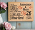 26th Anniversary Gift - Personalized Wood Plaque for Husband, Wife or Couple - 26 Year