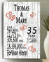 35th Anniversary Gift - Personalized Wood Plaque for Husband, Wife or Couple - 35 Year
