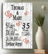 35th Anniversary Gift - Personalized Wood Plaque for Husband, Wife or Couple - 35 Year
