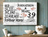 39th Anniversary Gift - Personalized Wood Sign for Couples