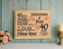 40th Anniversary Gift - Personalized Wood Plaque for Husband, Wife or Couple - Ruby Anniversary