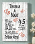 45th Anniversary Gift - Personalized Wood Plaque for Husband, Wife or Couple - 45 Year