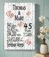 45th Anniversary Gift - Personalized Wood Plaque for Husband, Wife or Couple - 45 Year