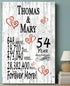 54th Anniversary Gift - Personalized Wood Plaque for Husband, Wife or Couple - 54 Year