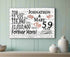 59th Anniversary Gift - Personalized Wood Sign for Couples