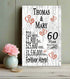 60th Anniversary Gift - Personalized Wood Plaque for Husband, Wife or Couple - 60 Year Diamond Anniversary
