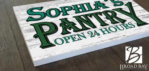 Open 24 Hours Kitchen Pantry Sign Rustic Farmhouse Style Decoration