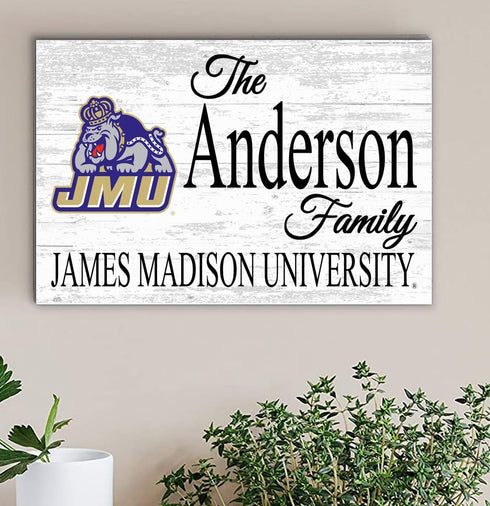 JMU Family Name Sign for James Madison Alumni, Fans or Graduation