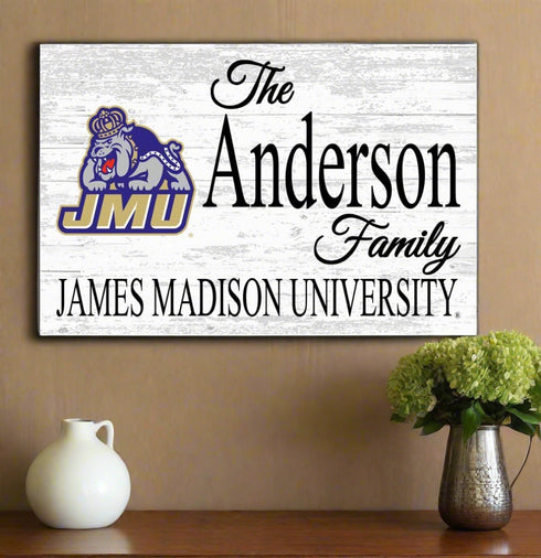 JMU Family Name Sign for James Madison Alumni, Fans or Graduation