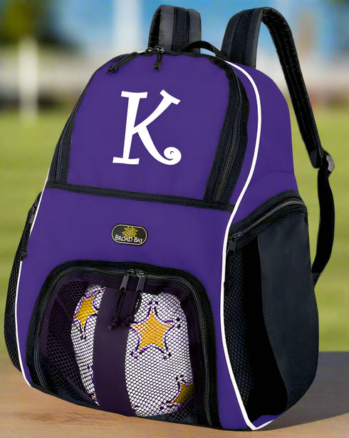 Personalized Soccer Backpack or Volleyball Bag Purple