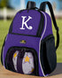 Personalized Soccer Backpack or Volleyball Bag Purple