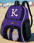 Personalized Soccer Backpack or Volleyball Bag Purple