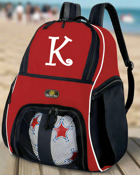 Personalized Soccer Backpack or Volleyball Practice Bag Red