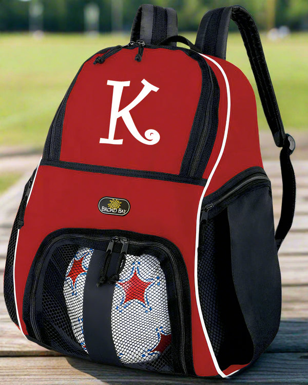 Personalized Soccer Backpack or Volleyball Practice Bag Red