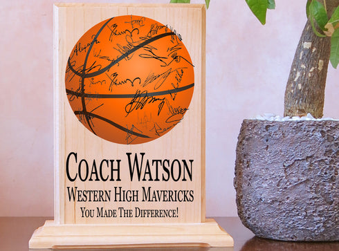 Custom Coach Gift Plaque Signable Baseball Football Soccer Softball Volleyball And More