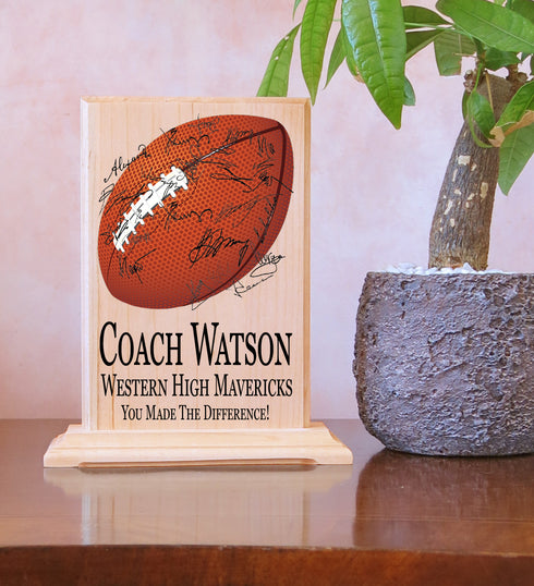 Custom Coach Gift Plaque Signable Baseball Football Soccer Softball Volleyball And More