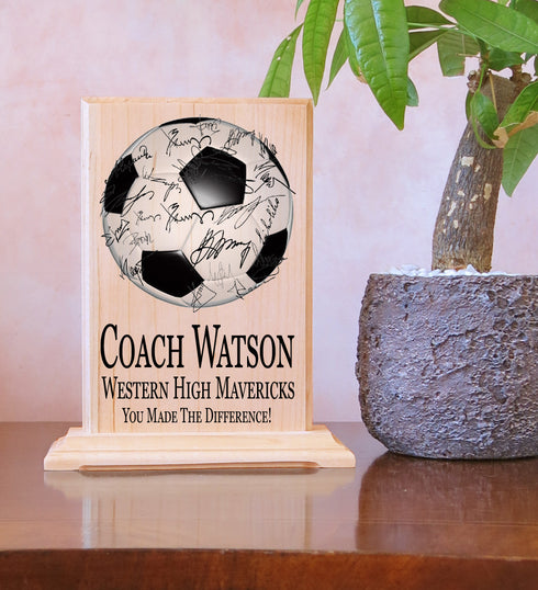 Custom Coach Gift Plaque Signable Baseball Football Soccer Softball Volleyball And More