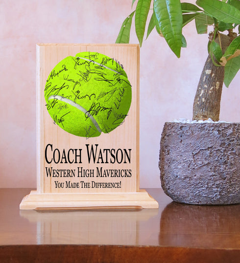 Custom Coach Gift Plaque Signable Baseball Football Soccer Softball Volleyball And More