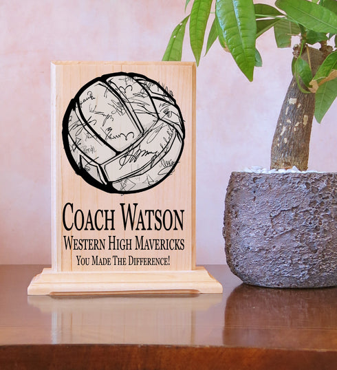 Custom Coach Gift Plaque Signable Baseball Football Soccer Softball Volleyball And More