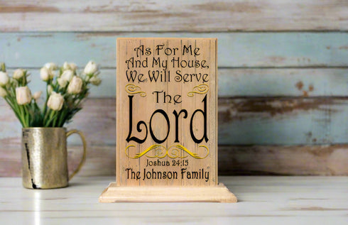 As For Me And My Family We Will Serve The Lord Sign Plaque Custom Religious Family Gift