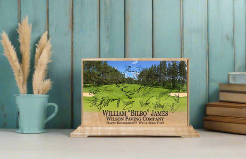 Personalized Retirement Gift Plaque Golf Theme For Golfers