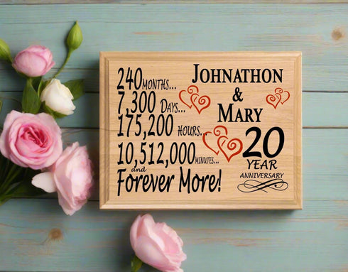 20 Year Anniversary Gift Personalized 20th Wedding Anniversary Present