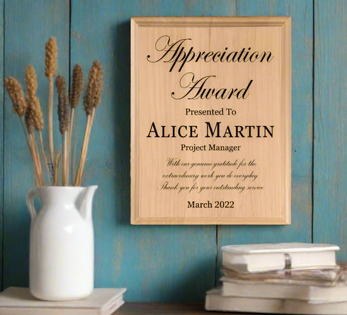 Custom Plaques Appreciation Award Custom Gift For Employee - Solid Wood