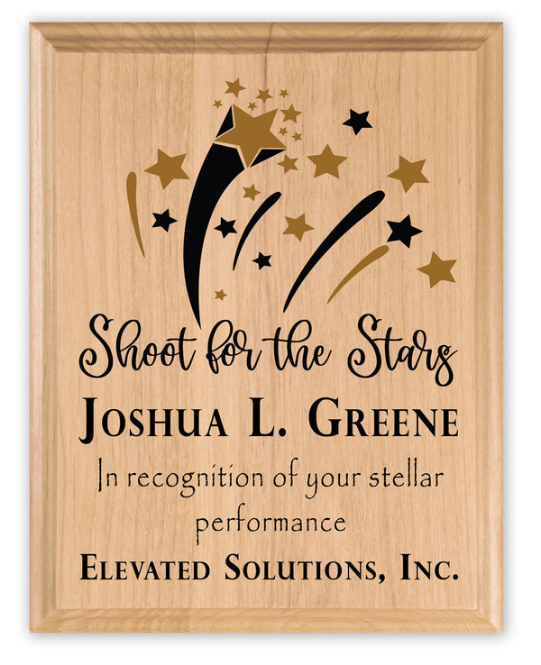 Custom Plaque Shoot For The Stars Appreciation Gift - Solid Wood
