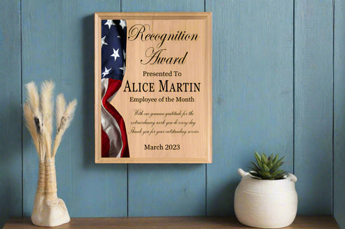 Recognition Award Plaque Custom for Military, Government, Law Enforcement Achievement or Retirement