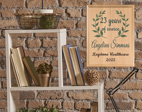 Custom Years of Service Plaque Appreciation Gift Sign For Employee, Boss, Coworker - Solid Wood