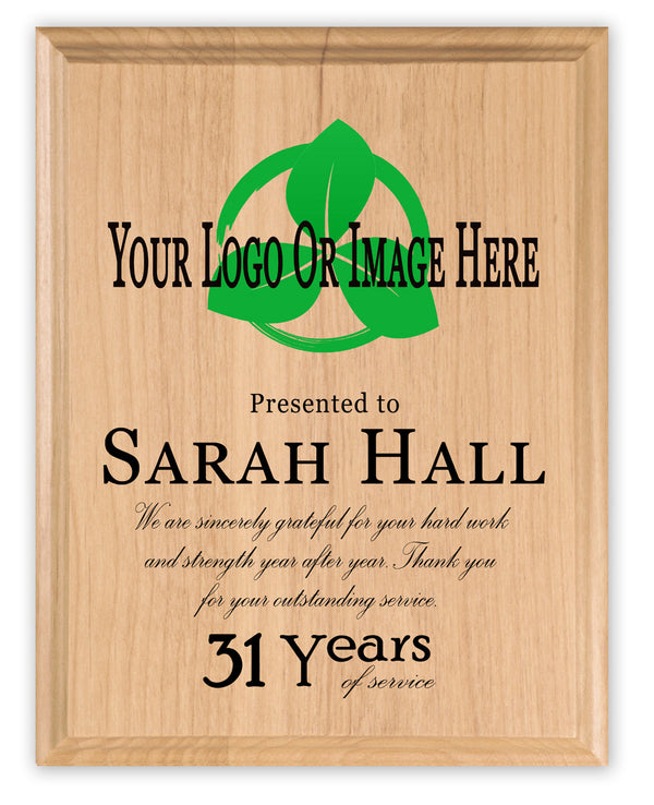 Custom Plaque With Logo or Image Personalized Years of Service Awards for Retirement Military Achievements Sports School Or Business