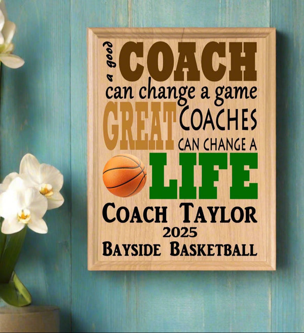 Personalized Basketball Coach Gift