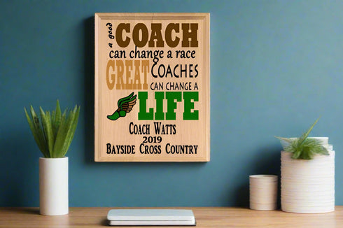 Cross Country Coach Gift Plaque For Great Team Coaches