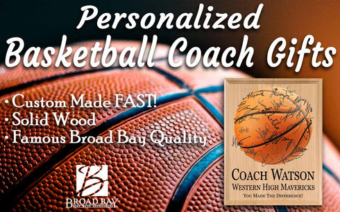 Personalized Basketball Coach Gift Signable Plaque From Team