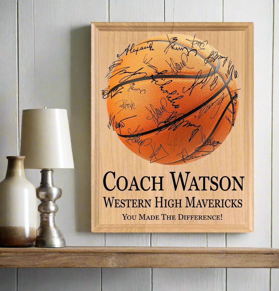 Personalized Basketball Plaque Coach Gift