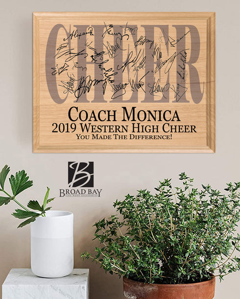 Cheer Coach Gift Plaque For Great Cheerleading Team Coaches