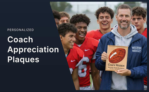 Football Coach Gift Plaque Signable by Team For Great Coaches