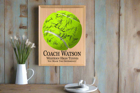 Tennis Coach Gift Plaque - PERSONALIZED & SIGNABLE For Team Coaches