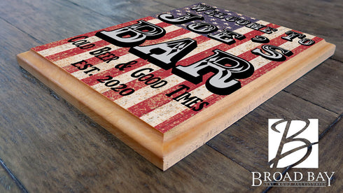 Custom Man Cave Sign American Flag Custom Patriotic Art Decoration