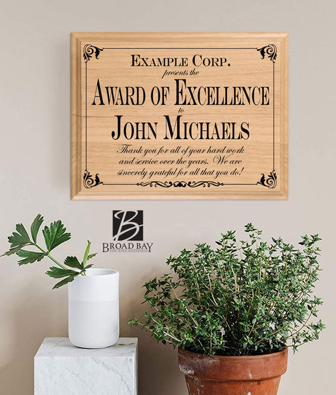 Personalized Recognition Award Plaque With Message Custom Appreciation Gift Sign For Employee - Solid Wood