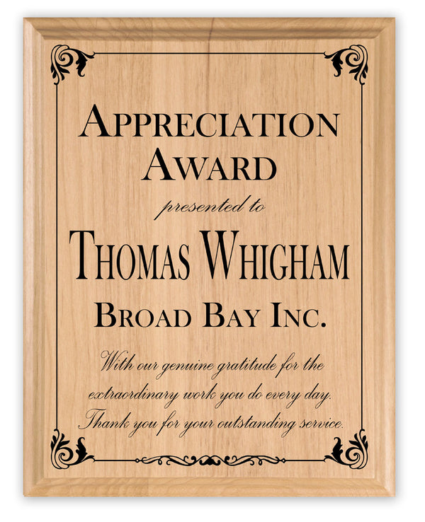 Personalized Professional Appreciation Award Plaque Custom Recognition Gift Sign For Employee, Coworker, Boss - Solid Wood