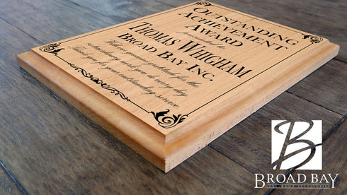 Outstanding Achievement Plaque Custom Professional Appreciation Gift Sign For Employee, Coworker, Boss - Solid Wood