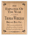 Employee of the Year Plaque Custom Professional Appreciation Gift - Solid Wood