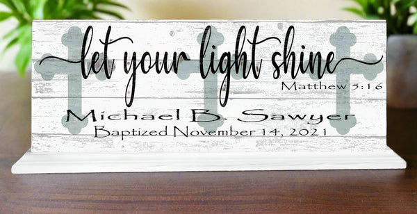 Baptism Gift Personalized Keepsake Present Let Your Light Shine